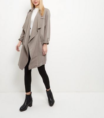 khaki waterfall duster jacket