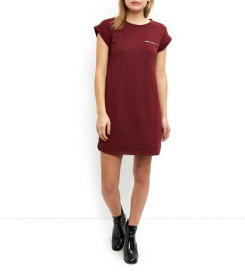 burgundy t shirt dress