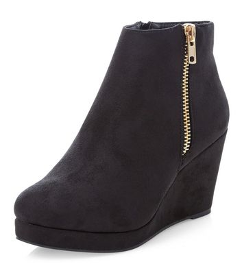 wide fit wedge ankle boots
