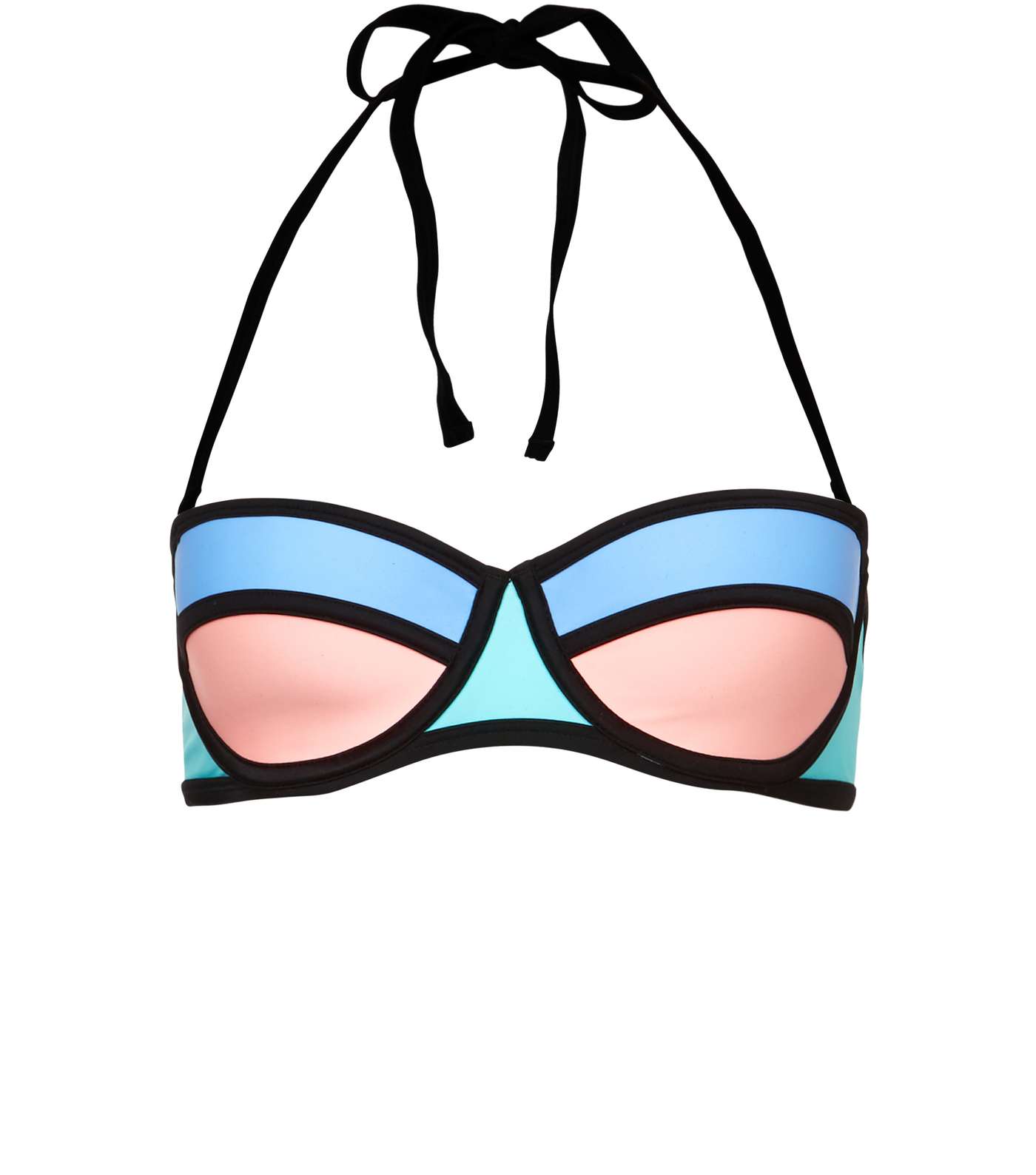 Multicoloured Panelled Bikini Top 