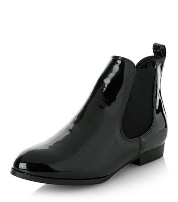 patent chelsea boots womens