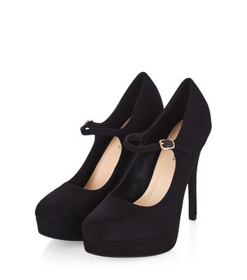 black platform mary jane heels