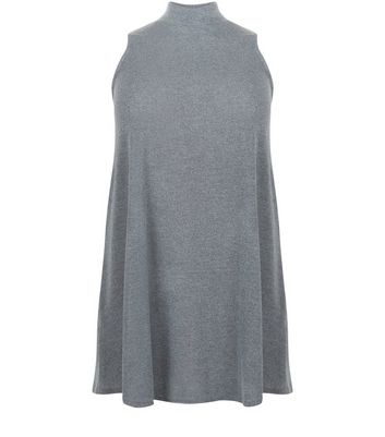 high neck sleeveless swing dress