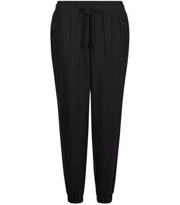 ladies black cuffed joggers