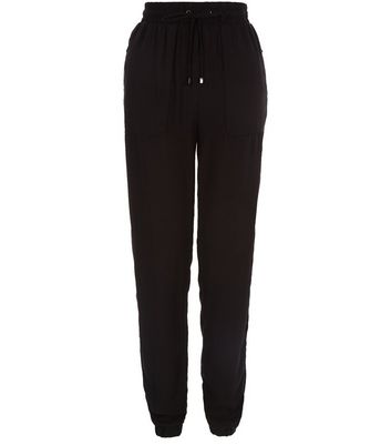 black zip pocket joggers