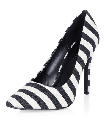 black and white striped heels