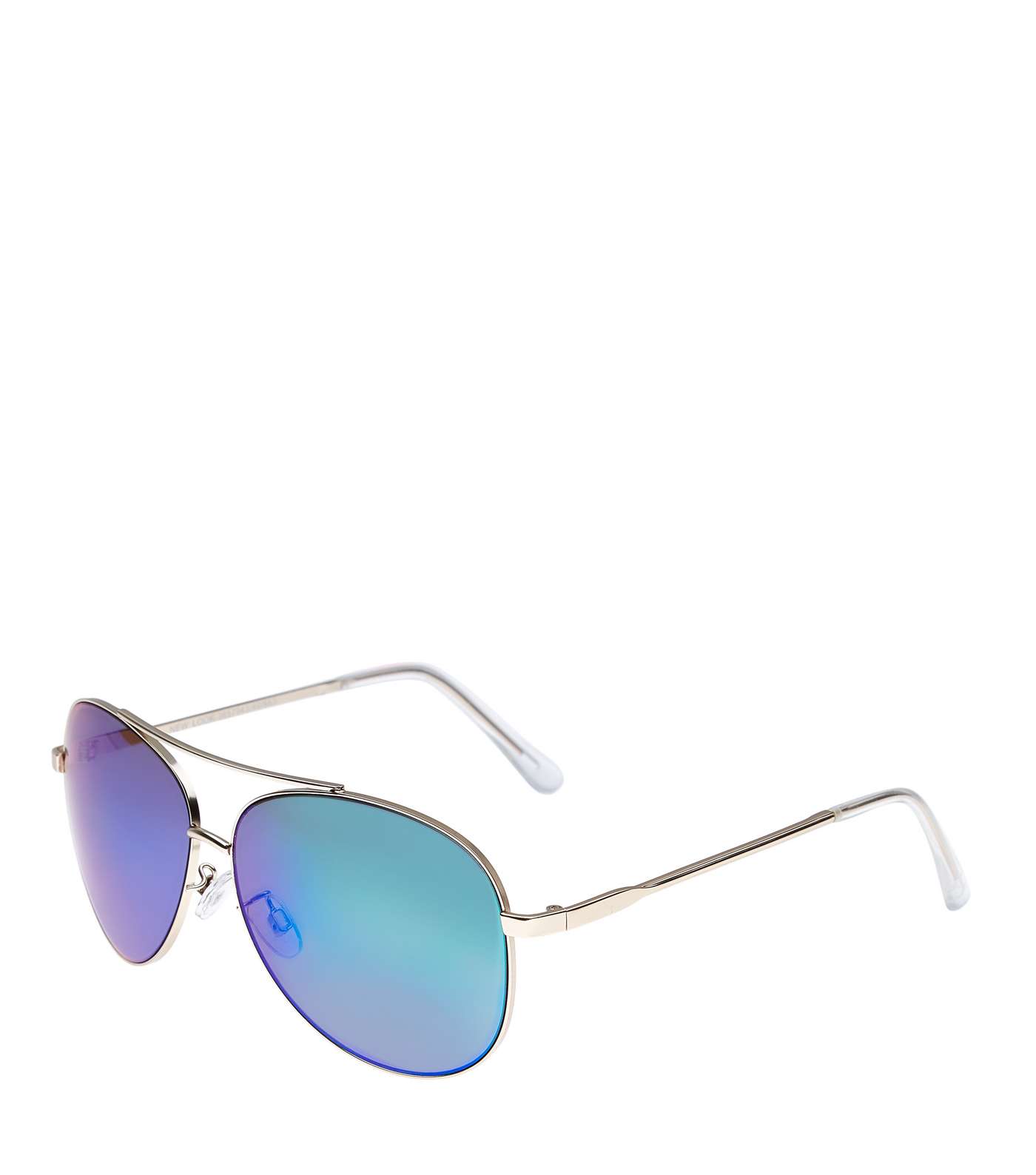 Blue Mirrored Pilot Sunglasses Image 2