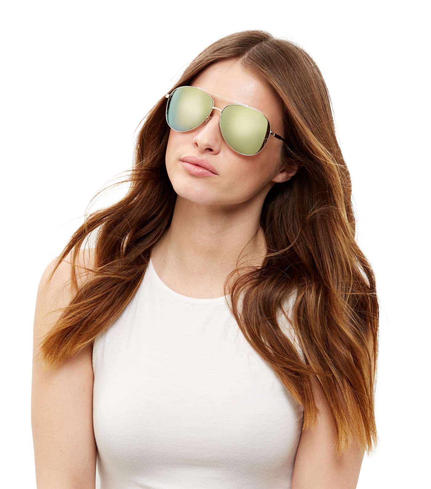 Gold Mirrored Pilot Sunglasses