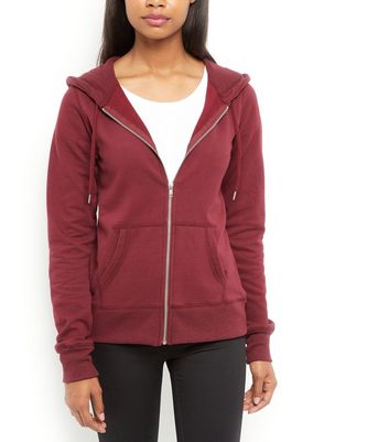 burgundy zip hoodie women's