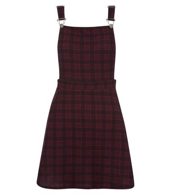 red checkered pinafore