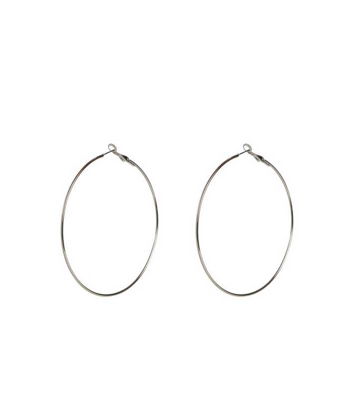 Silver Skinny Hoop Earrings