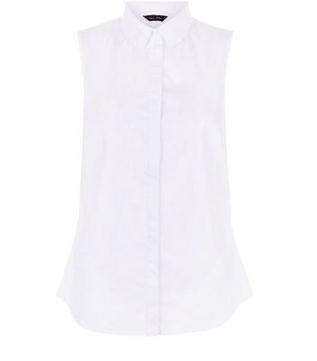 White Sleeveless Shirt New Look