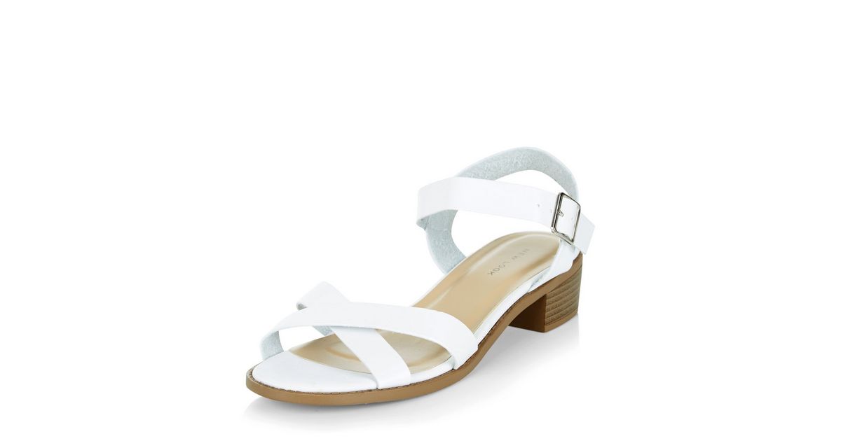 White Cross Strap Sandals New Look 8383