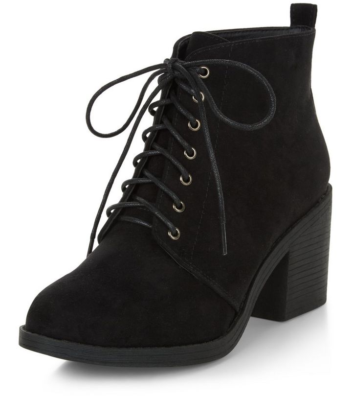 Womens Wide Fit Lace Up Ankle Boots - FitnessRetro