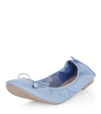 pale blue flat shoes