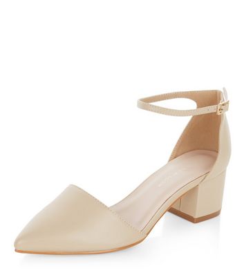 Wide Fit Stone Pointed Ankle Strap 