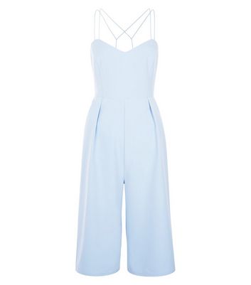 light blue and white jumpsuit