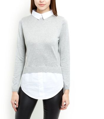 new look 2 in 1 shirt jumper