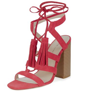pink suede heels new look