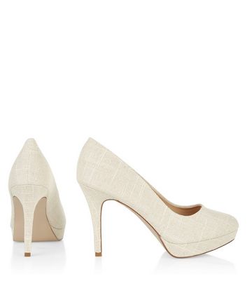 Wide Fit Cream Canvas Pointed Court 