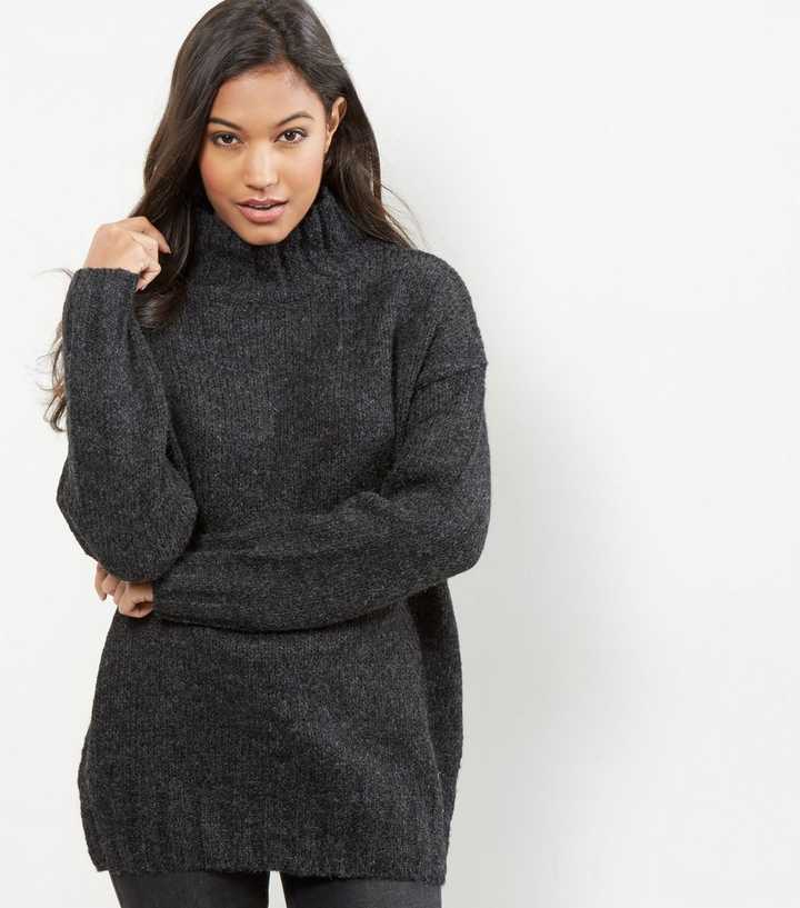 Dark Grey Turtle Neck Jumper | New Look