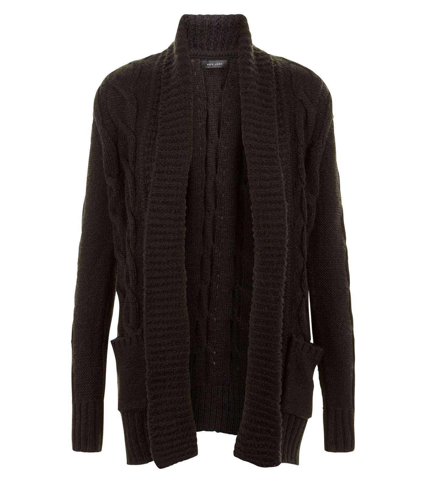 Black Cable Knit Cardigan  Image 4