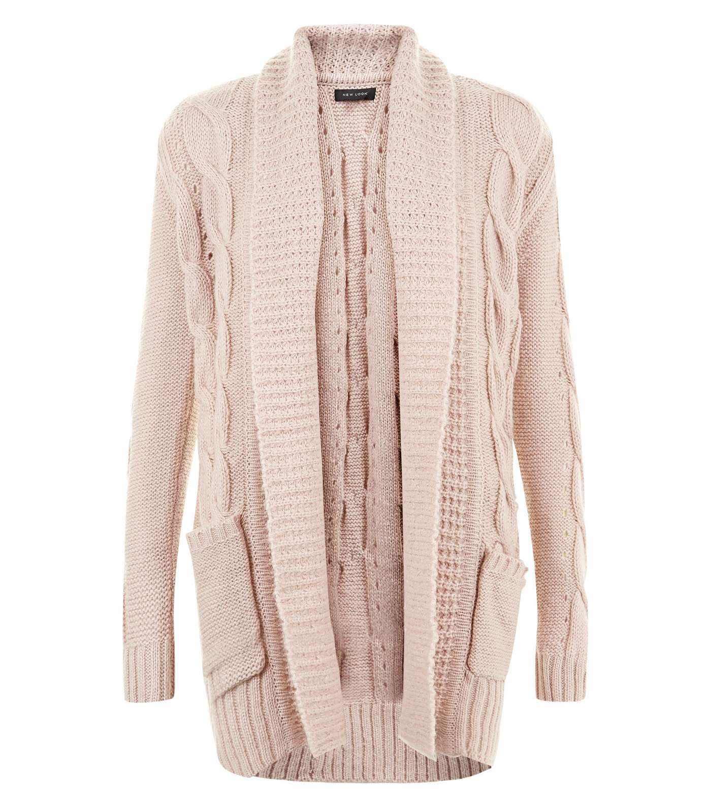 Shell Pink Cable Knit Cardigan  Image 4