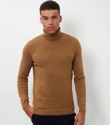 mens camel roll neck