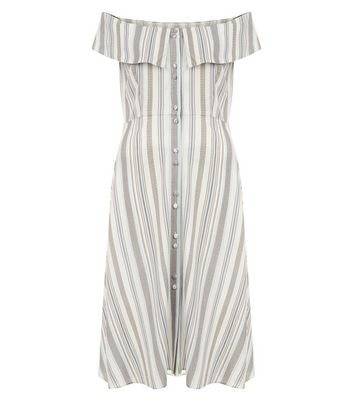 new look blue and white striped dress