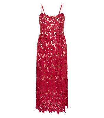 red lace dress new look