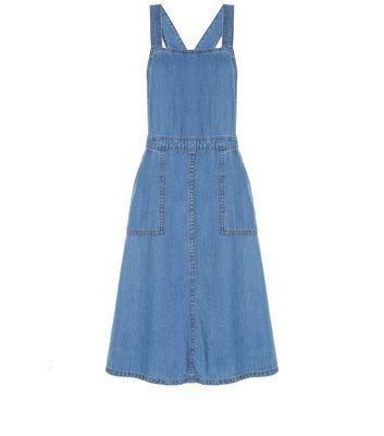 denim midi pinafore