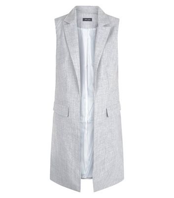 longline sleeveless blazer