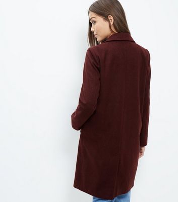 new look burgundy puffer jacket