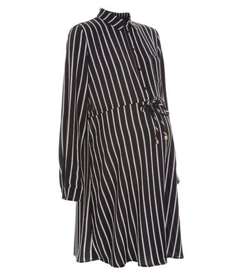 black and white shirt dress