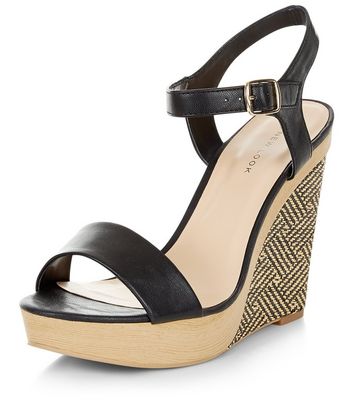 new look black wedge sandals