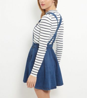 denim skater pinafore dress