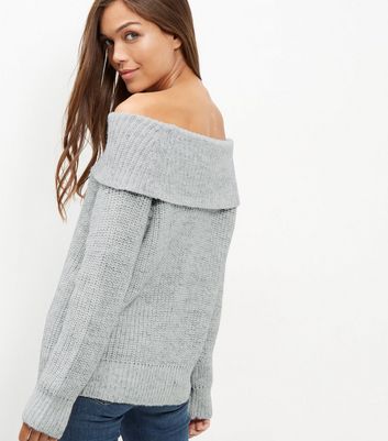 Grey shop bardot jumper