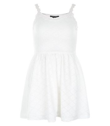 white skater dress new look