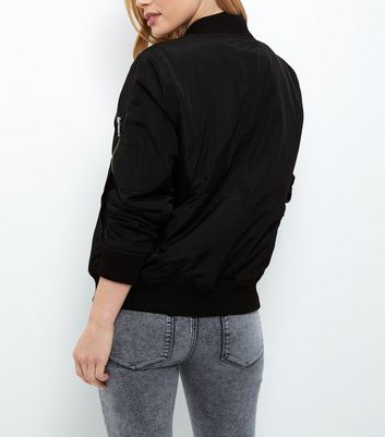petite black bomber jacket