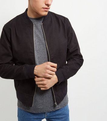 new look mens black bomber jacket