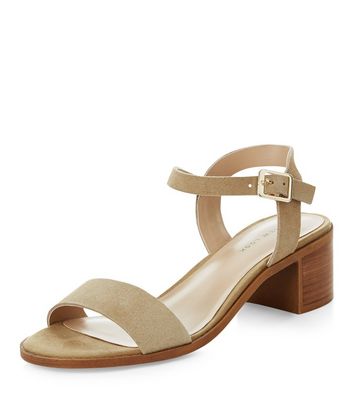 Mid heel shop brown sandals