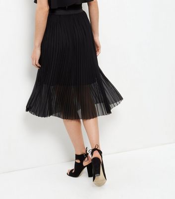 Elastic waist pleated midi skirt Clearance