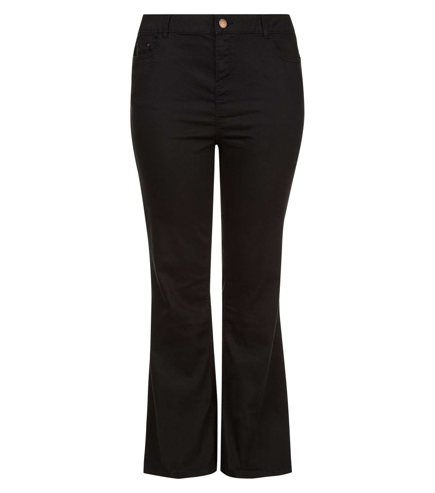 Curves Black Bootcut Trousers Image 4