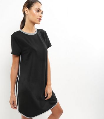 black t shirt dress new look