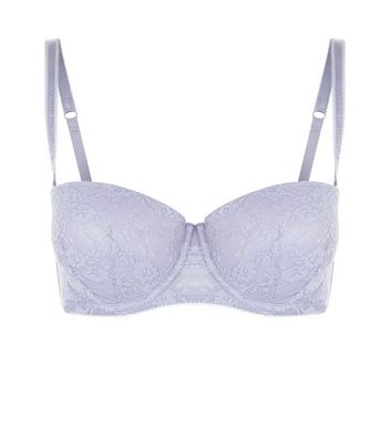 Light Purple Lace Strapless Bra | New Look