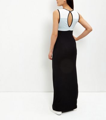 Black Colour Block Maxi Dress | New Look Colour block maxi dress Black