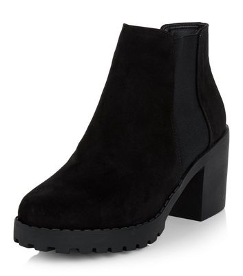 Bottines Plates-formes New Look Noires Avec éclat Bleu - Taille UK 3 / EUR 36 - Neuf Sans Emballage - Style Rétro