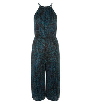 blue leopard print jumpsuit