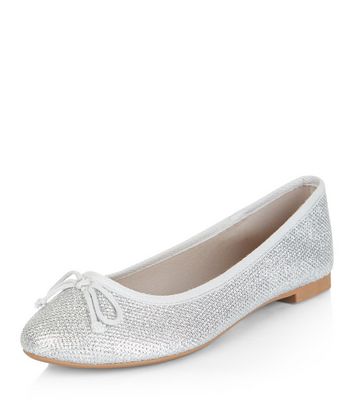 silver ballet pumps