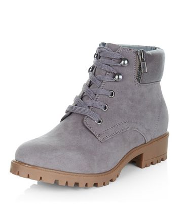 new look lace up flat boots